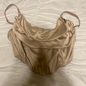 Urban Outfitters Satin Bra in Cream